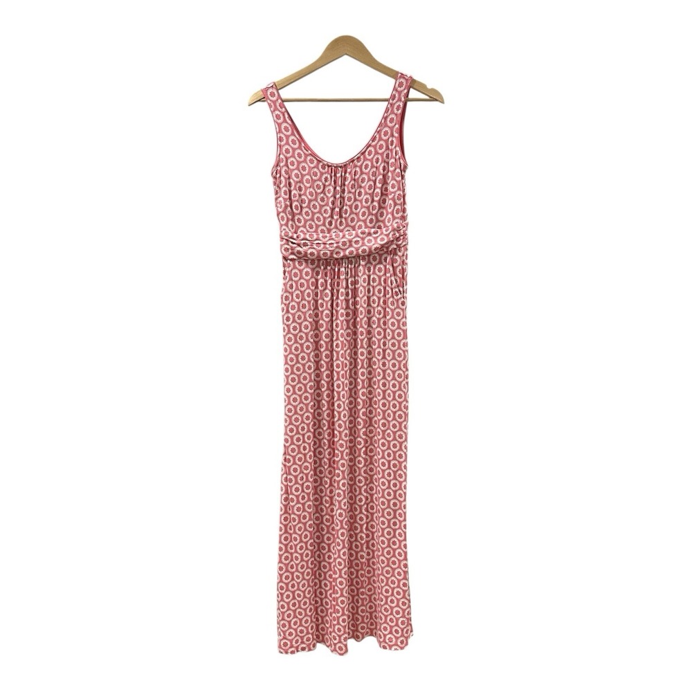 Boden Dress Women's 4P Pink White Diana Jersey Maxi Sleeveless Pockets